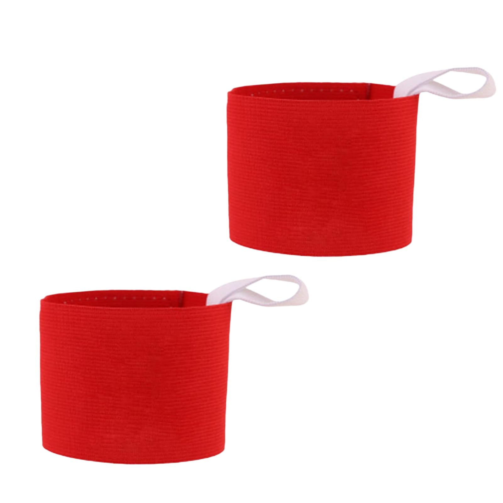 2Pcs Red Adult Squad Armbands Elastic Non-Slip Adjustable Arm Band Neon Colored 