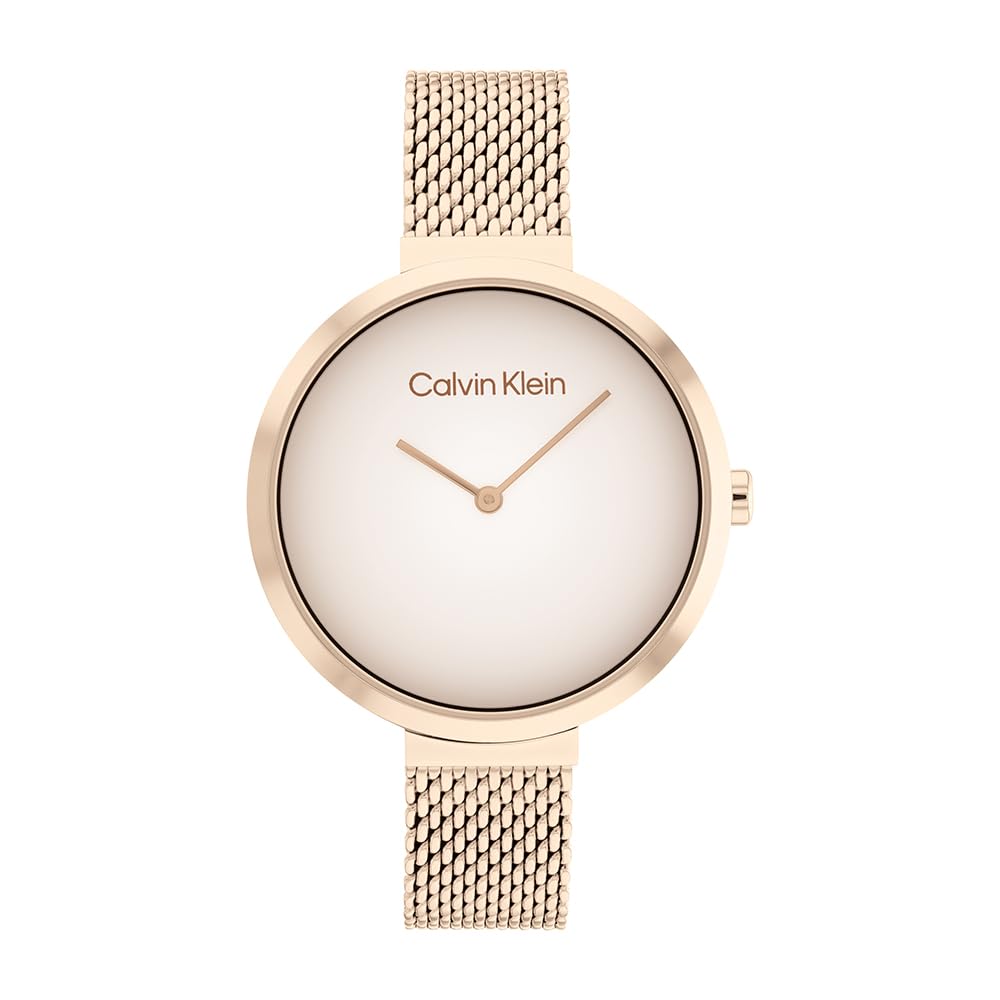 Calvin Klein Analogue Quartz Watch for Women with Stainless Steel mesh Bracelet