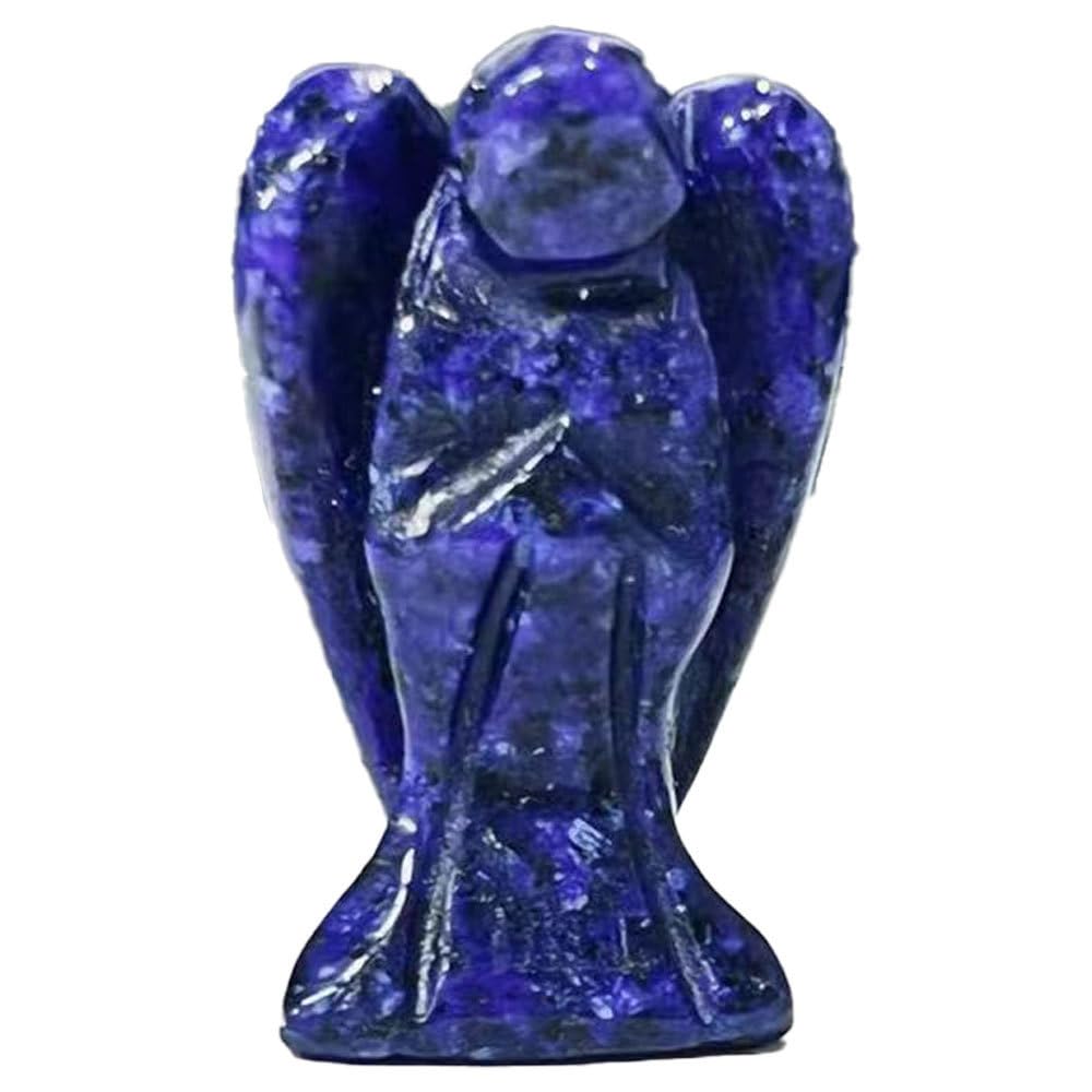 Crystal Angel Figurine, Natural Blue Lapis Lazuli Guardian Angel Statue Hand Car