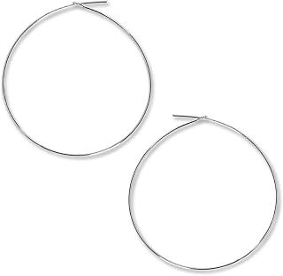 Thin Hoop Earrings for Women - Lightweight Wire Threader Loop Drop Dangles