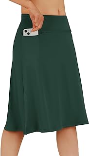 Modest Knee Length Skorts Women's Mid Length Athletic Skirt Active Running Skirt