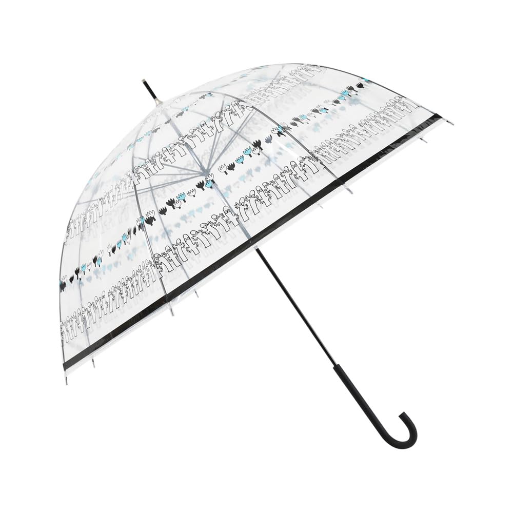 Ogawa 72066 Moomin Vinyl Umbrella, Women's, Border, 8 Ribs, Present, Gift