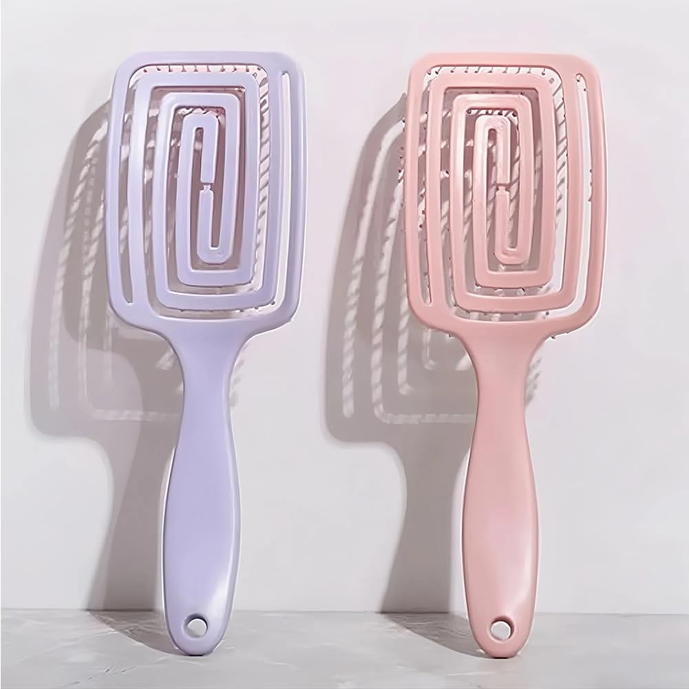 2 Pack Detangler Curl Brush, Wet and Dry Detangling Brush, Ventilated Quick Dry 
