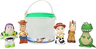 Disney Store Official Toy Story Bath Toys Set - Includes 5 Detailed Toys with a Straining Storage Bucket - Bath Time Fun & Water Play Set for Kids