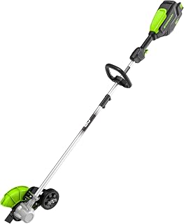 Greenworks 80V 8 in Cordless Electric Lawn Edger, Tool Only | 8" Brushless Lawn Edger, Curb Wheel, Tool-Free Depth Adjustment, Lightweight Build, for Yard Driveway Sidewalk Edge Trimming