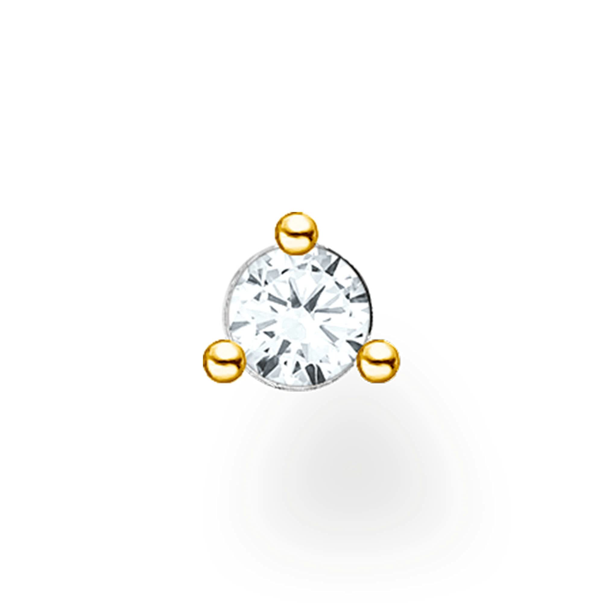 Thomas Sabo Single Stud Earrings White Stone 925 Sterling Silver H2197