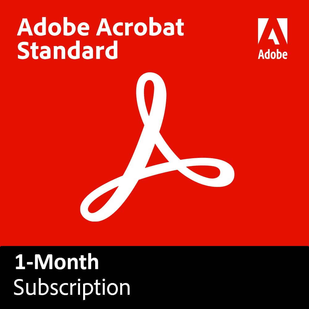Adobe Acrobat Standard | 1-Month Subscription with Auto-Renewal | PDF Software |