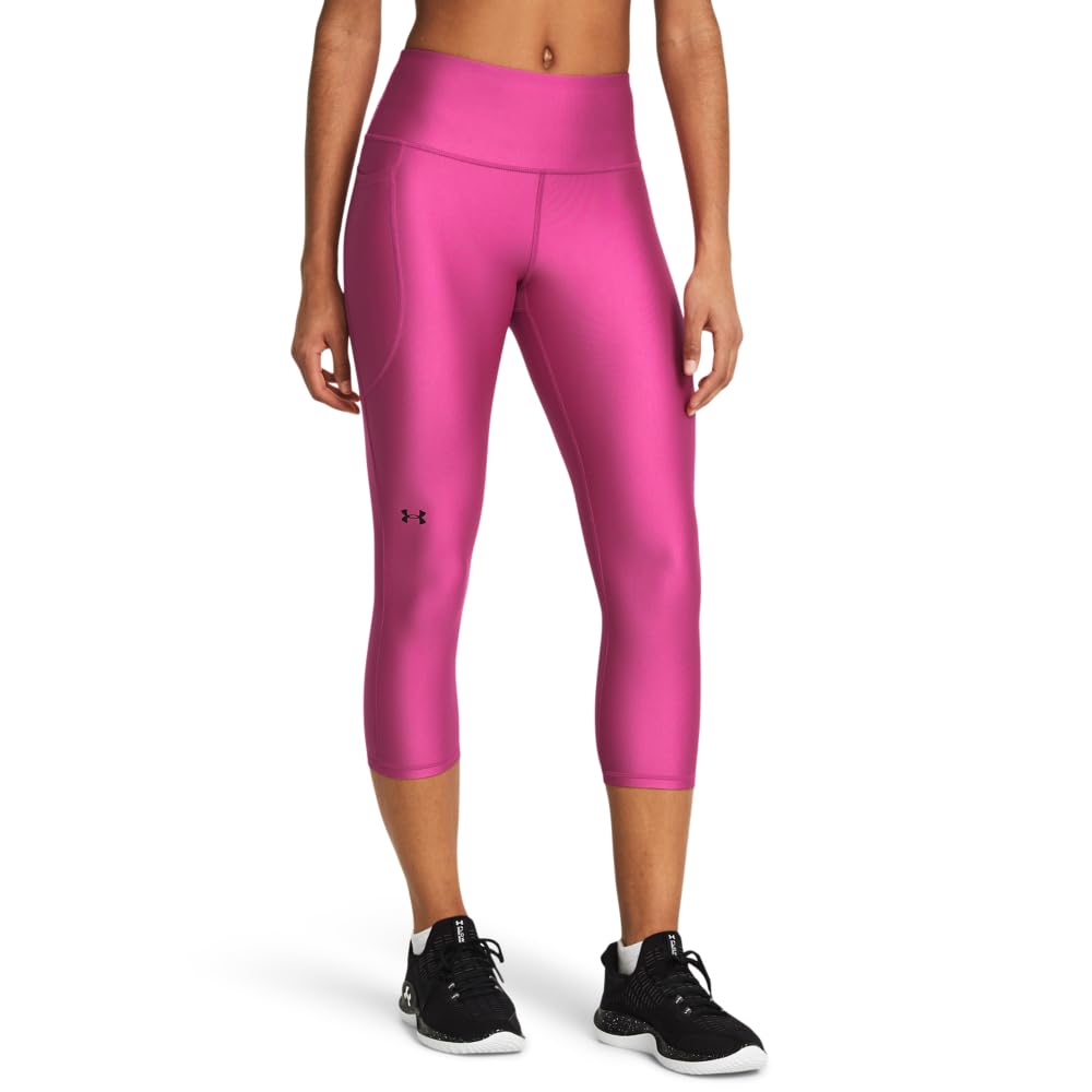 Under Armour Women's HeatGear Armour Capri Trousers, High Non-Slip Waistband, Po