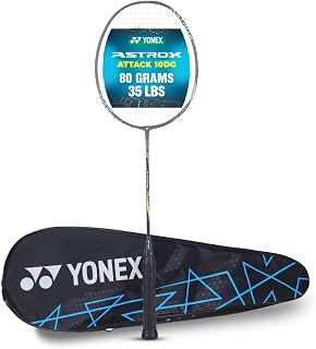 Yonex Astrox Attack 10DG Ultra Strong| Made with Japanese Graphite|Strung Badminton Racquet with Full Cover 80 Grams - 32 Lbs