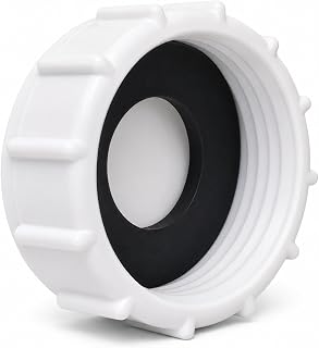 Blanking Cap 32mm, Sink Trap and Appliance Cap with Washer - PlumbEZ | Universal fit on washing machine and dishwasher trap spigots, white plastic, washer included