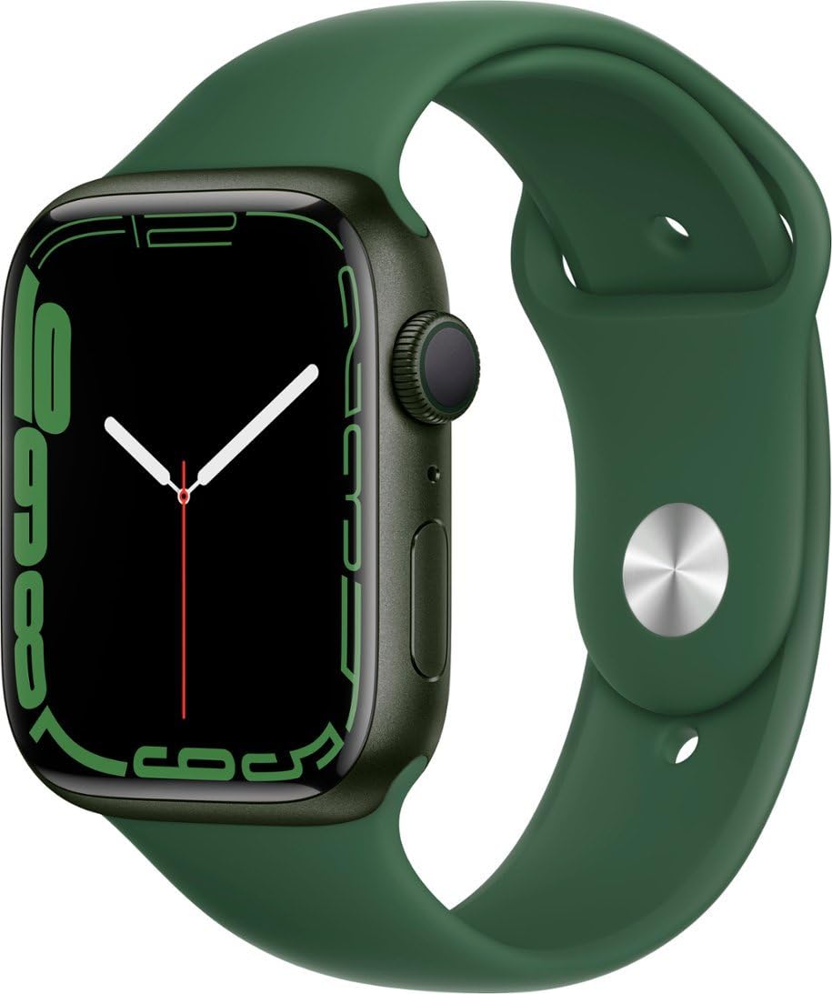 Apple Watch Series 7 (GPS, 45mm) Green Aluminum Case with Clover Sport Band, Reg