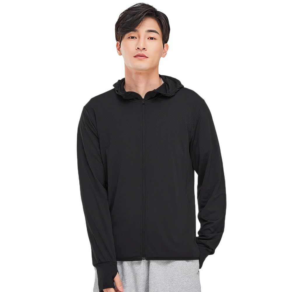 DMFU Rash Guard Hoodie, Men's, Summer Clothes, UV Protection, Cool Touch, Lightw