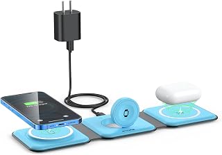 3 in 1 Wireless Charging Station for Apple,Foldable Magnetic Travel Charger