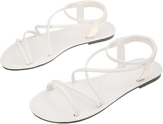 Women Flat Sandals Cross Strap Casual Open Toe Summer Beach Sandals
