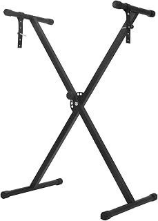 CROWNSHOP Keyboard Stand 1PC X Frame Adjustable 7 Height Positions 20kg | Adjustable X-frame keyboard stand with locking strap, 7 height settings and 20kg load capacity, ideal for musicians