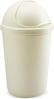 VR7 25L CREAM Kitchen Bullet Bin, Rubbish Bin with Large Opening Flap, Plastic Bin, Ideal Dustbin for Home, Bedroom, and Office Use, Plastic Kitchen Bin, Waste paper Bin, Indoor Trash Basket