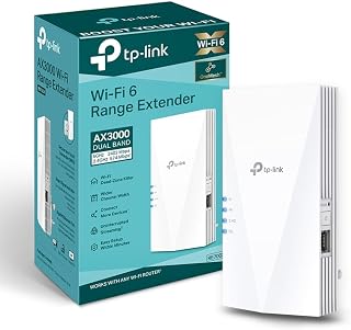 TP-Link RE700X AX3000 WiFi 6 WiFi Extender Booster WiFi Booster | Gigabit Port, OneMesh Compatible, Access Point, 160MHz Channel, Adaptive Path Selection, Works with Any WiFi Router, UK Plug