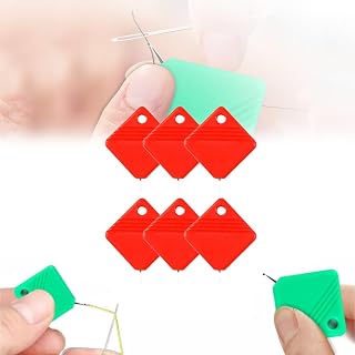 Infila ago automatico, infila ago per macchina da cucire, infila ago fai da te per lavori di cucito e artigianato, adatto a tutte le misure di ago (Rosso 6 PC)
