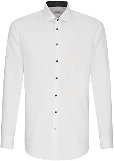 Seidensticker Men's Business Shirt – Classic Fit – Non-Iron – Kent Collar – Short Sleeves – 100% Cotton