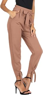 GRACE KARIN Women's Pencil Pants Elastic Waist Bow-Knot Fashion Slim Fit