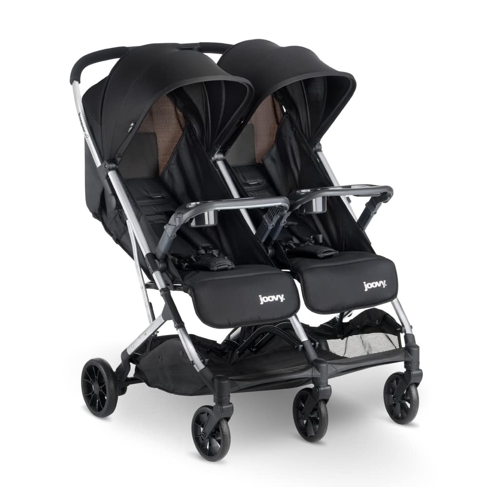 Joovy Kooper X2 Lightweight Travel Double Stroller, Black | Compact tri-fold des