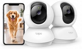 Tapo 2K Pan/Tilt Indoor Pet Camera, 360° Track, C210P2, 2-Pack | Baby & Pet Camera, 2-Way Audio, Night Vision, Cloud & Local Storage up to 256GB, Works w/Alexa & Google