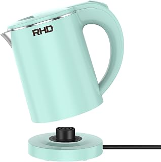 RHD 0.5L Small Portable Electric Kettle, 600W Stainless Steel Travel Kettle | Auto Shut-Off, Boil-Dry Protection, 304 BPA-Free Hot Water Boiler, Fast Boiling for Travel, Office, Dorm, Camping, Tea,Coffee
