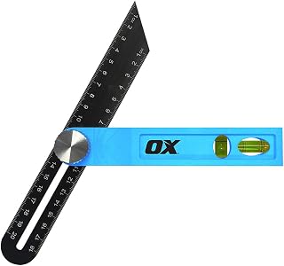 OX Trade Sliding Bevel 200mm – Stainless Steel Bevel Gauge & Angle Finder | Adjustable Angle Gauge for Woodworking & Roofing – Dual Vials, Locking Blade, Duplicates & Transfers Angles Fast