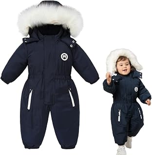 Xifamniy Toddler Snowsuit 2T 3T 4T 5T Ski Suit Baby Girl Boy Winter Clothes Coat Outwear Snow Suit Hooded Romper Jumpsuit