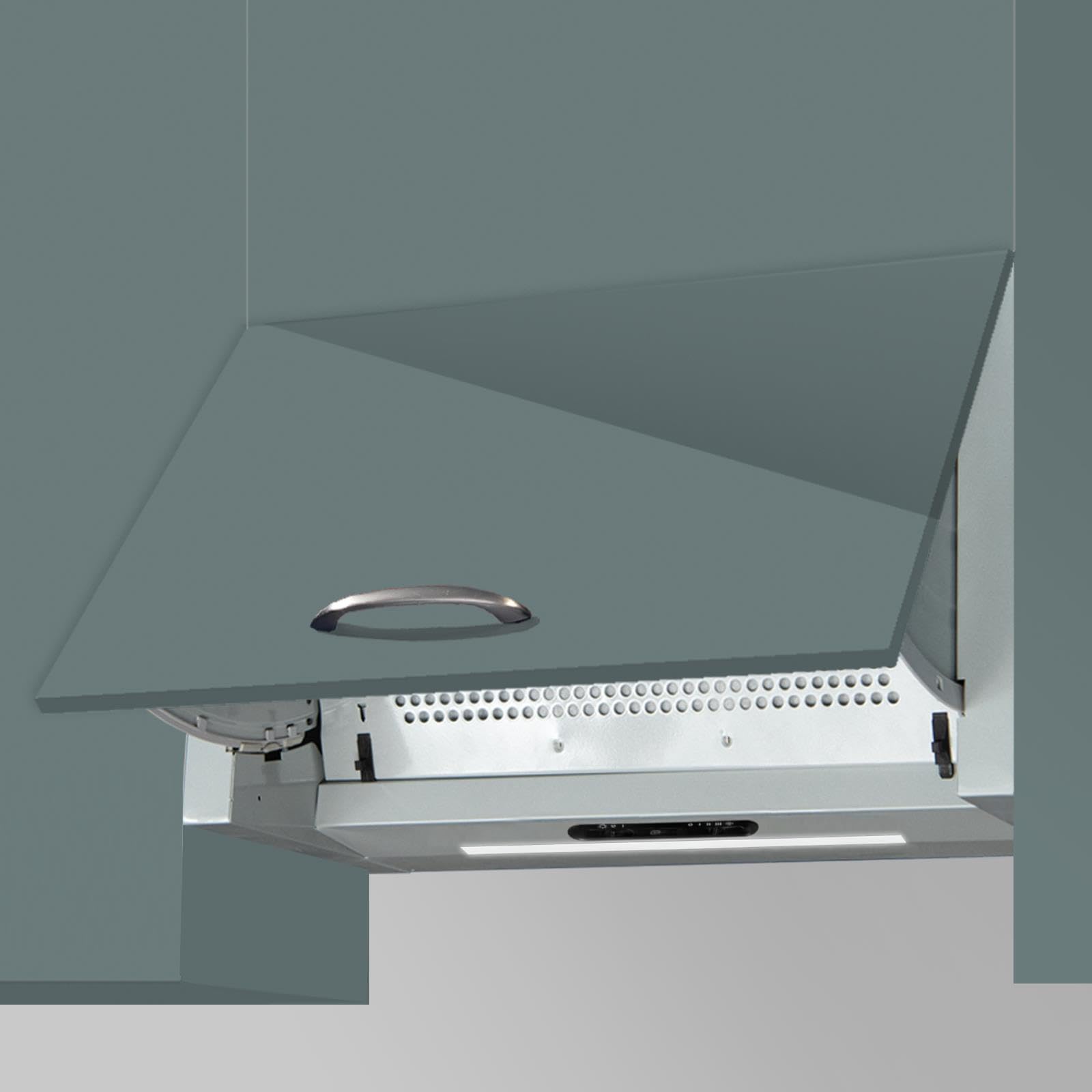 SIA 60cm Integrated Cooker Hood Kitchen Extractor Fan, Silver, INT60SS | Built-I