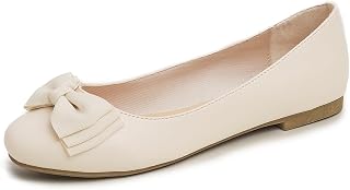 Feversole Women's Patent Round Toe Cute Bow Trim Ballet Flats, Ballerine Punta Tonda Decorate con Un Grazioso Fiocco da Donna