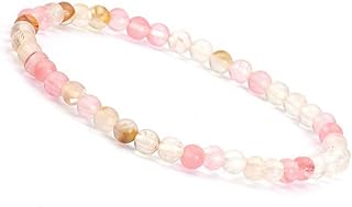 KIKILA 4mm Mini Gemstone Energy Bracelets Crushed Stone Beaded Bracelet Natural Stone Charm Beaded Small Couples Bracelets for Women