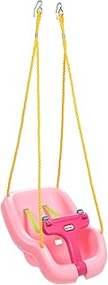 Little Tikes Snug 'n Secure Pink Swing with Adjustable Straps, 2-in-1 for Baby and Toddlers Ages 9 Months - 4 Years,16"D x 16.3"W x 17"H
