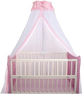CdyBox Breathable Crib Netting Bed Curtains Canopy for Kids Mosquito Net Bedroom Decor (Pink, Mosquito net)