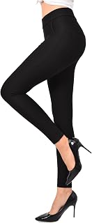 Ginasy Dress Pants Women Stretch Pull-on Pants Ease into Comfort Office Ponte Pants