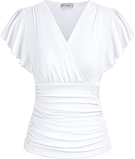 GRACE KARIN Women's Summer Casual Short Sleeve V Neck Tops
