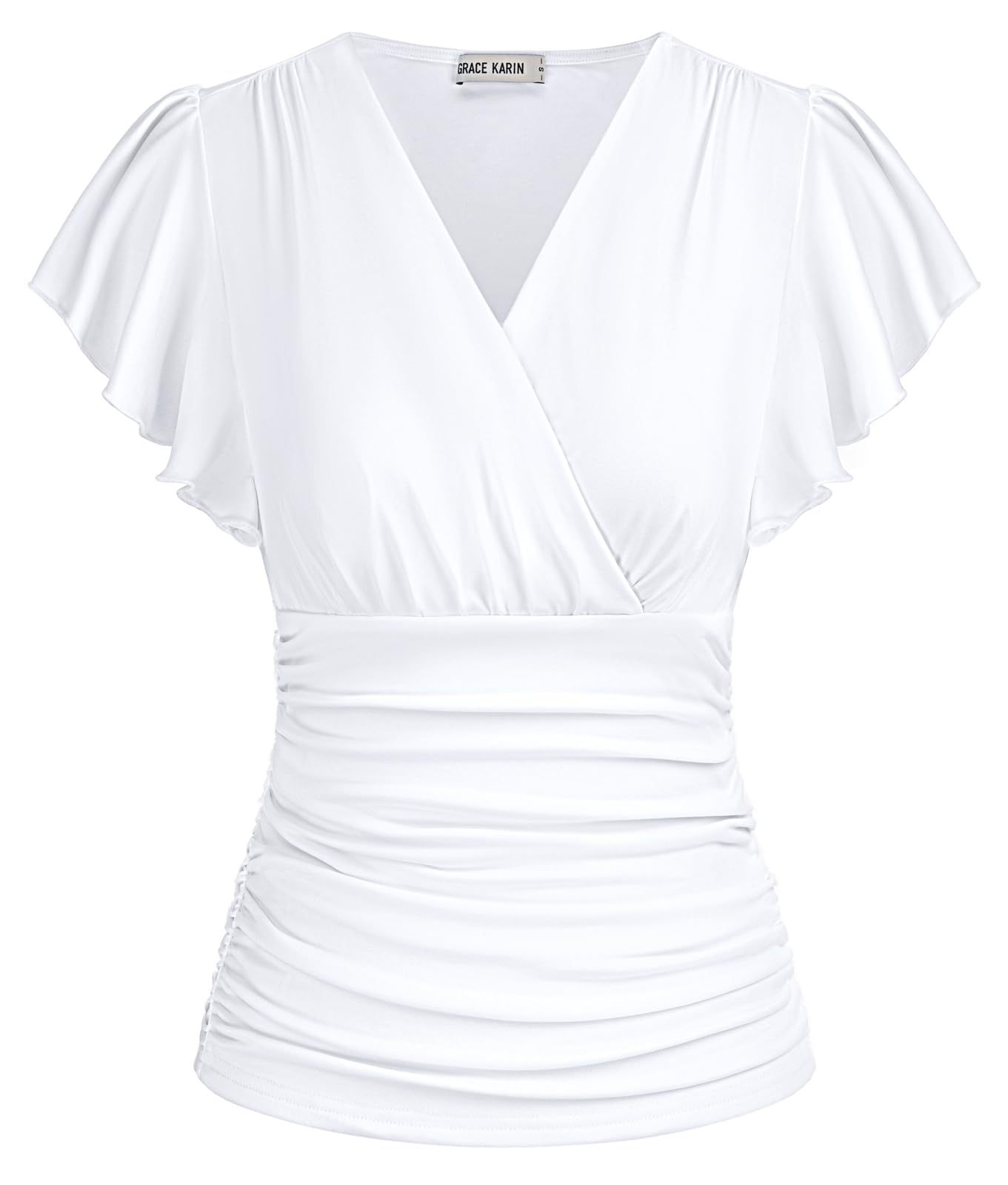 GRACE KARIN Women's Summer Casual Short Sleeve V Neck Tops