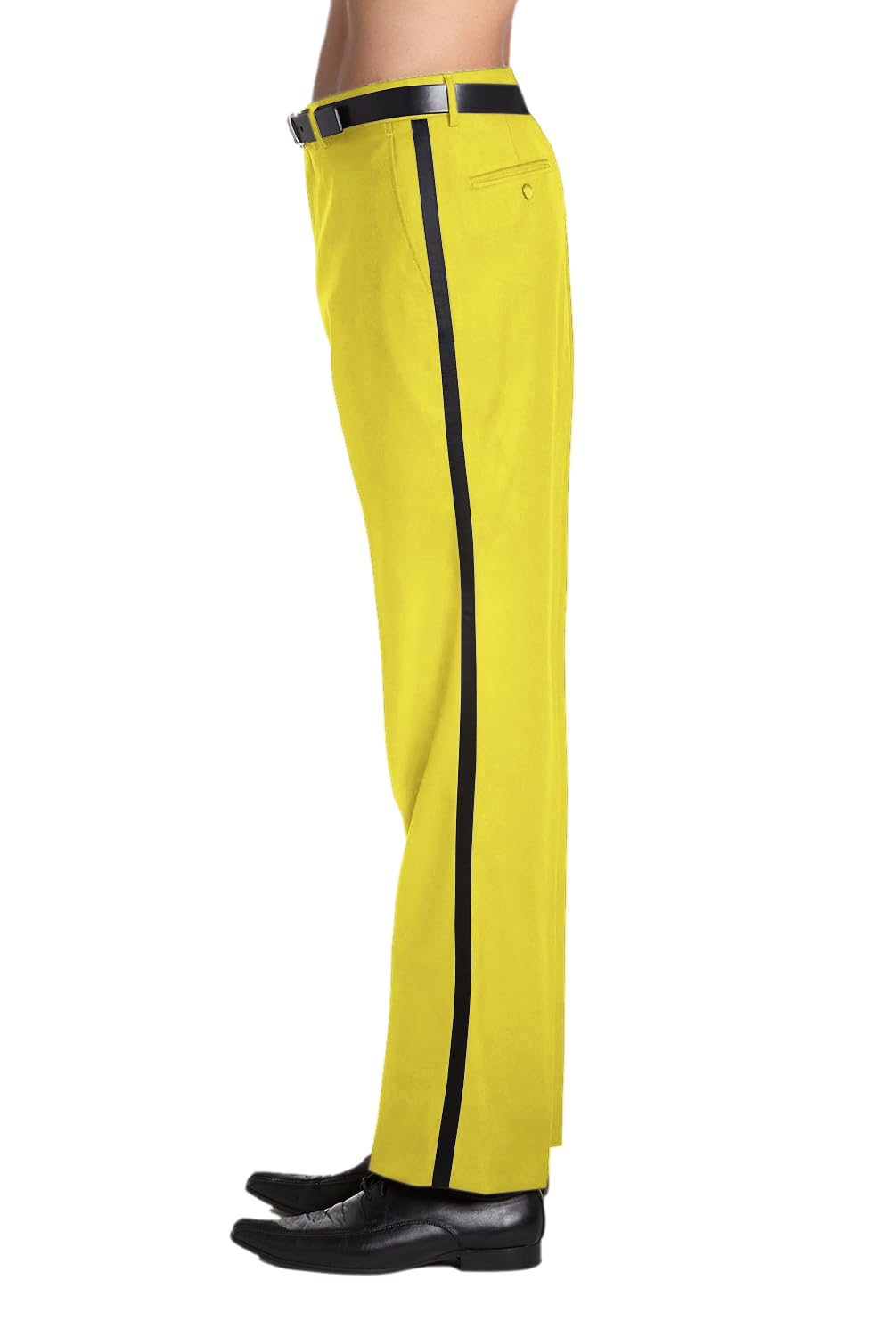 Men's Tuxedo Pants Tux Pant Flat Front Satin Band Stripe Solid Colors
