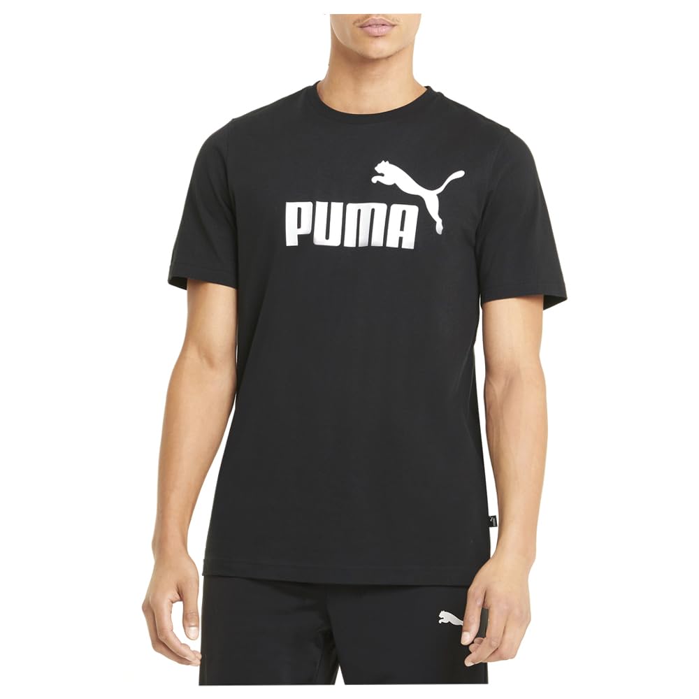 PUMA Men's Essentials Logo Tee, Black, XX-Large