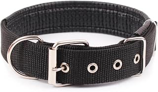 Adjustable Dog Collar - Soft nylon filling for comfort, durability and secure fit, suitable for small, medium and large dogs, Black, XL