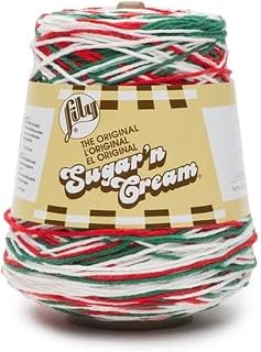 ILY Sugar'N Cream Cones Mistletoe Yarn - (Pack of 1) 400g/14oz - Cotton - 4 Medium - Knitting, Crocheting & Crafts