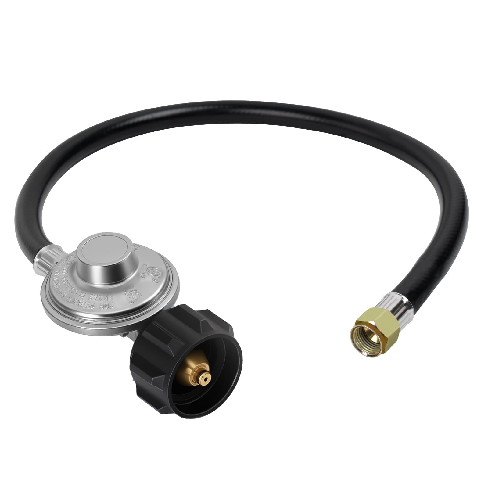 SHINESTAR 2 FT Propane Regulator with Hose, 3/8" Female Flare | Universal Gas Gr