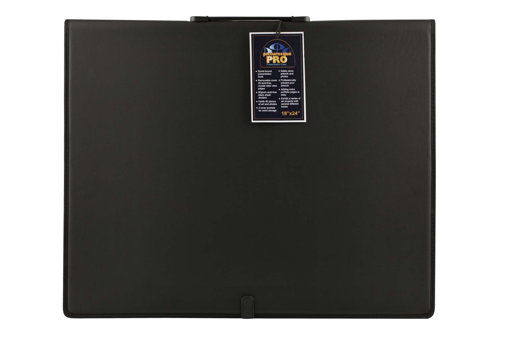 Picturesque Pro Art Portfolio Case, 20 Sleeves, 18" x 24" with Refill | Vegan Le