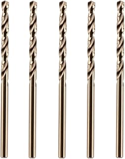 Rennie Tools - Pack Of 5 x 3mm HSS Gold Cobalt Jobber Drill Bit Set | For Stainless Steel, Hard Metals, Cast Iron, Aluminium Etc. Precision Ground M35 Cobalt Twist Drill Bits