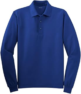 Joe's USA Mens Long Sleeve Polo Shirts in 9 Colors. Regular and Tall Sizes: XS-6XL