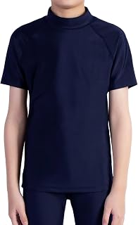 Sillictor Rash Guard, Kids' School Swimsuit, Short Sleeve, Rush T-Shirt, Children, School, Amphibious, Swimwear, Sports, Elementary School Students, Junior High School Students, Swimming, Unisex, UV