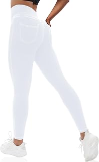 VOOVEEYA Curvy Womens Leggings, High Waisted Yoga Pants with Back Pockets