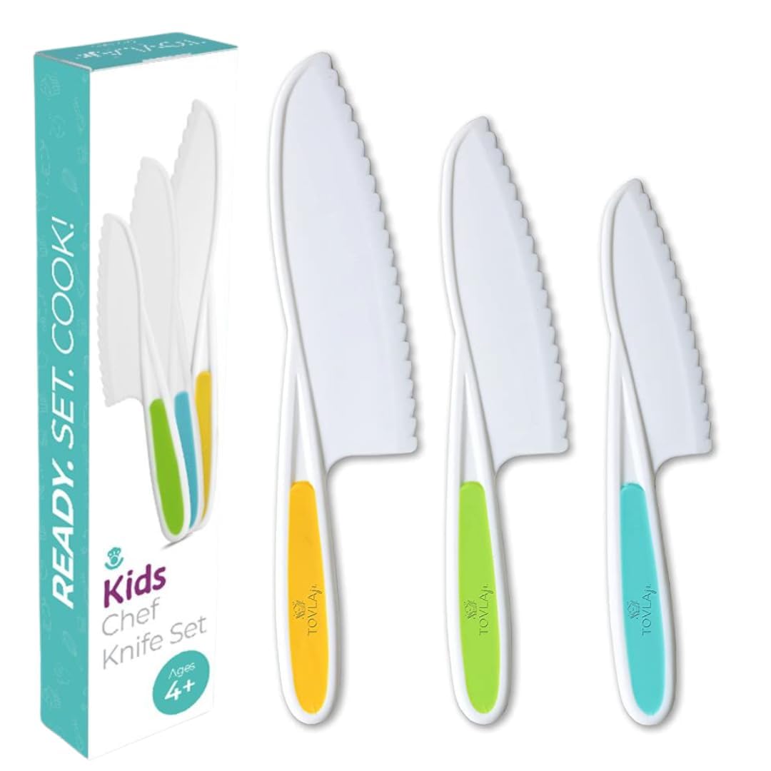 Tovla Jr. Kid Safe Knife Set for Real Cooking | Children Knives | Ages 4-12 | Mo