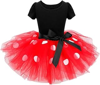 Lito Angels Girl Mouse Polka Dot Princess Dress Costumes Birthday Party Christmas Holloween Fancy Tutu Dresses with Hoop for Hair