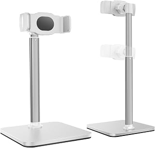 tounee Mobile Table Stand, Adjustable Height (20-28 cm) for Live Streaming, TikTok and Videos – Compatible with iPhone 17/16/15, Samsung and 4-7 Inch Smartphones (White)
